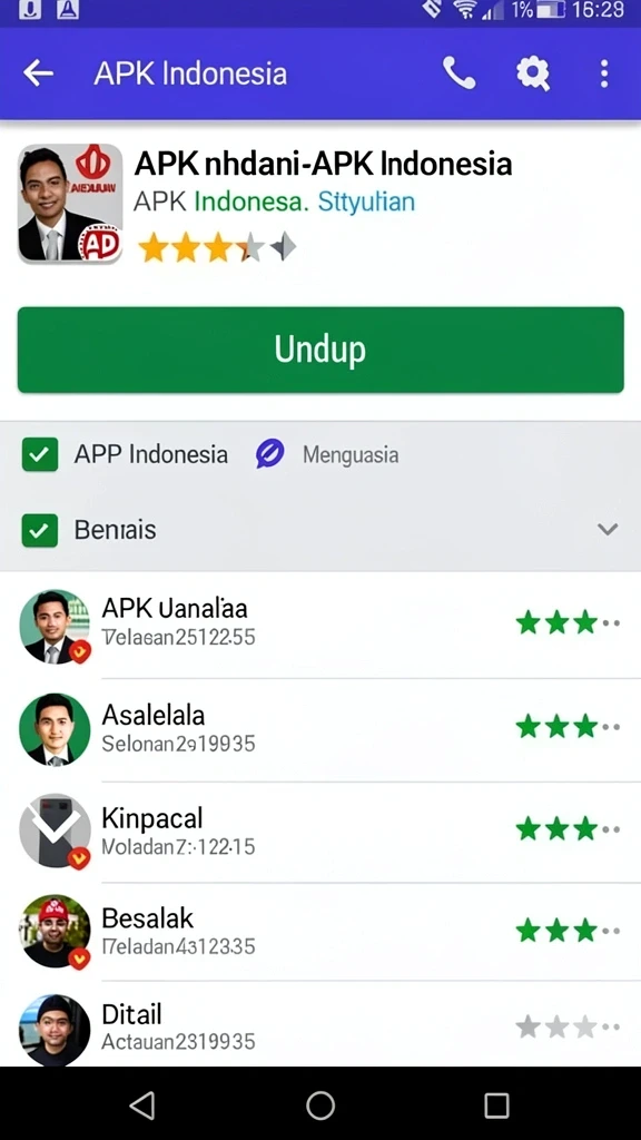 Cuplikan layar menu unduhan otw88 untuk perangkat Android